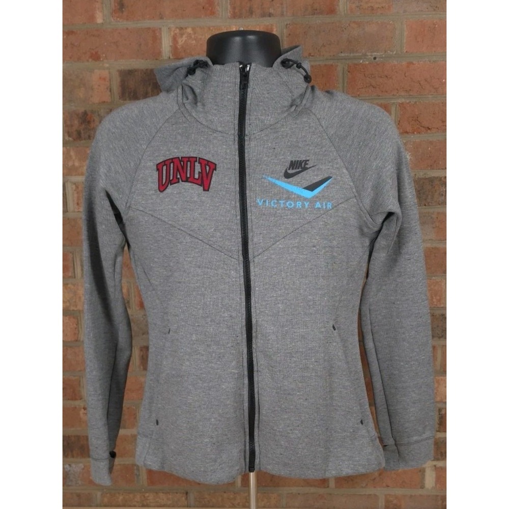 UNLV Rebels Jacket Womens Medium Tech Fleece Hoodie Full Zip Gray Victory Air